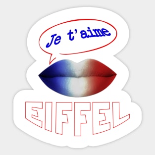 JE TAIME FRENCH KISS EIFFEL Sticker